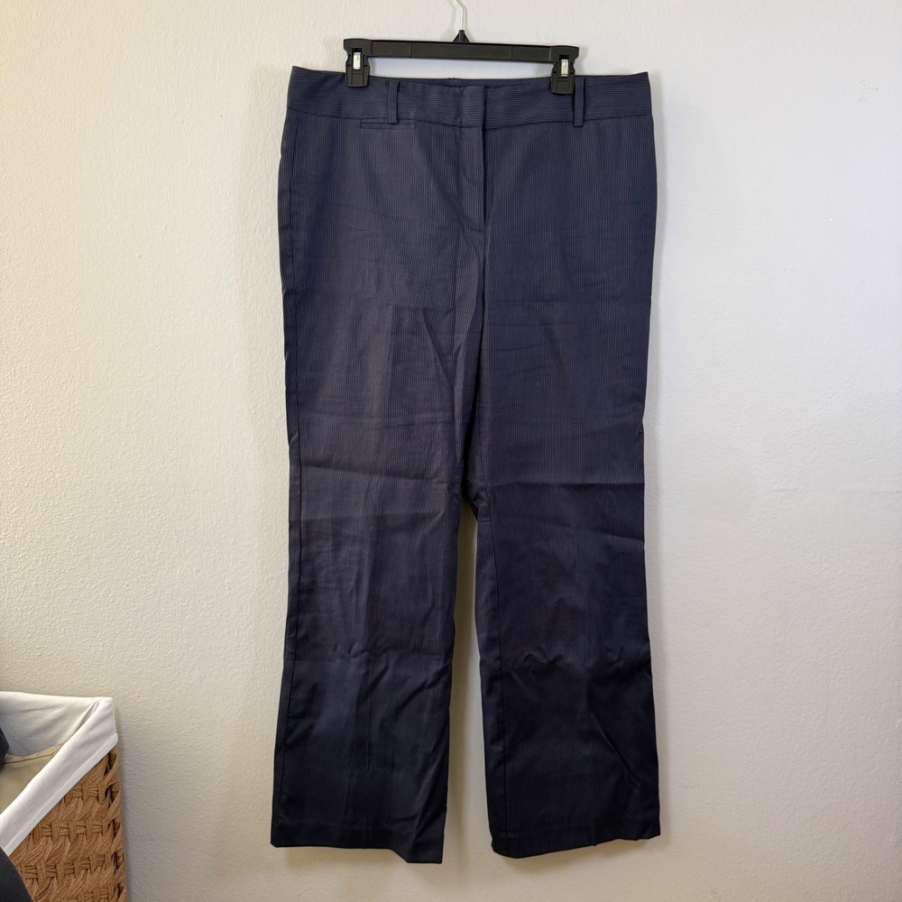 Ann Taylor Signature Pinstripe Dress Pants Women Size 12 Navy‎ Career
